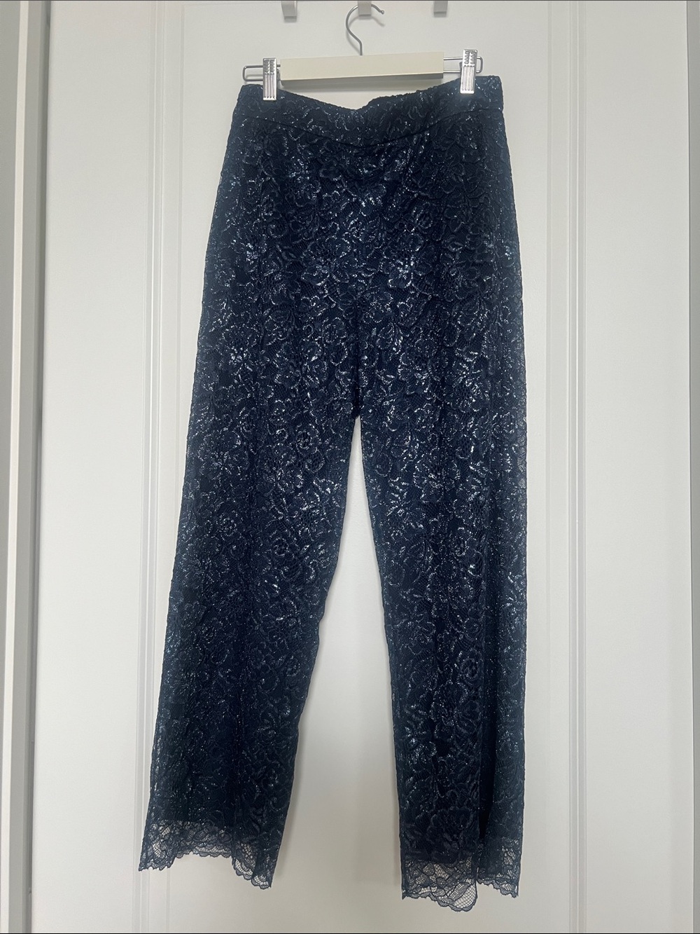 J. Crew Navy Lace Wide-Leg Pants